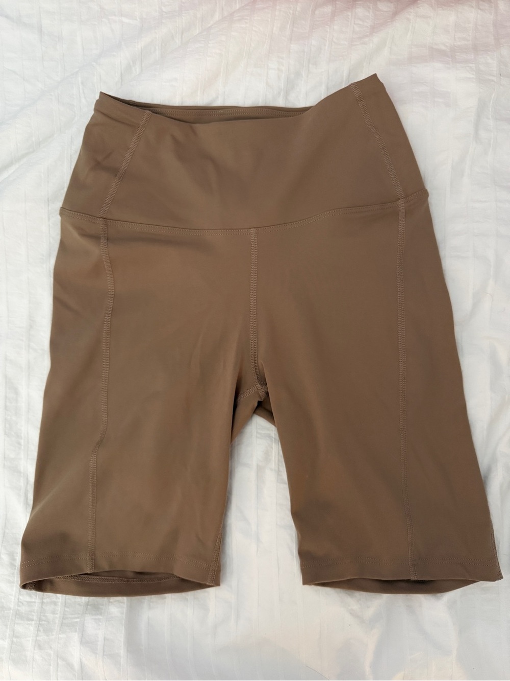 Year of Ours High-Waist Bike Shorts in Brown